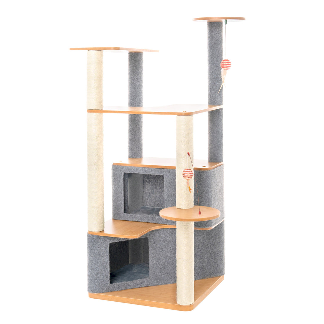 Ascentials by FurHaven Luxe Suite Cat Tower (48”-58”), Customizable Multi-Level Indoor Cat Tree